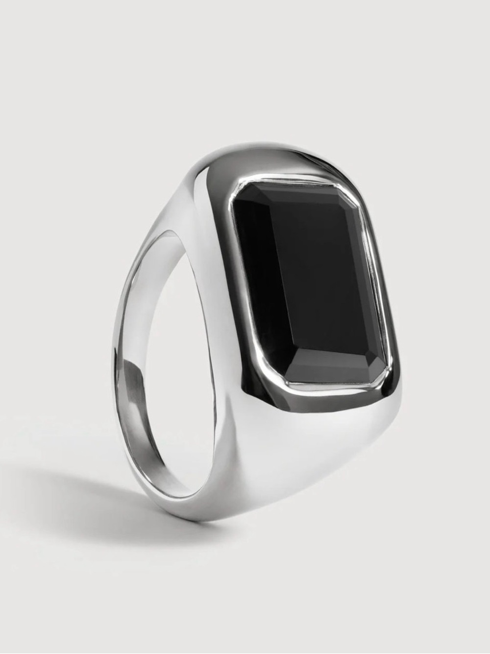 Monica Vinader Power Ring Sterling Silver Black Onyx